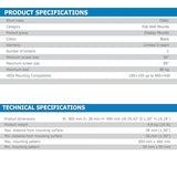 Support mural fixe Edbak TWB1 50"-86". Capacité de charge 80 kg 800x400 VESA
