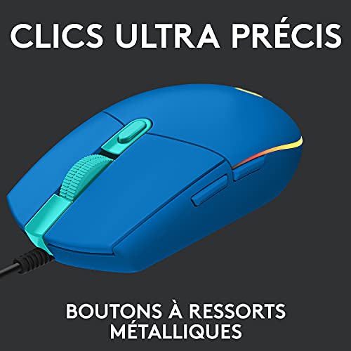 LOGITECH Gaming Mouse G203 LIGHTSYNC Mouse optical 6 buttons wired USB blue