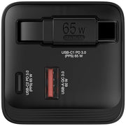 VERBATIM GAN CHARGER 65W 2 PORT RETR CABLE US/EU/UK ADP WCF (P)