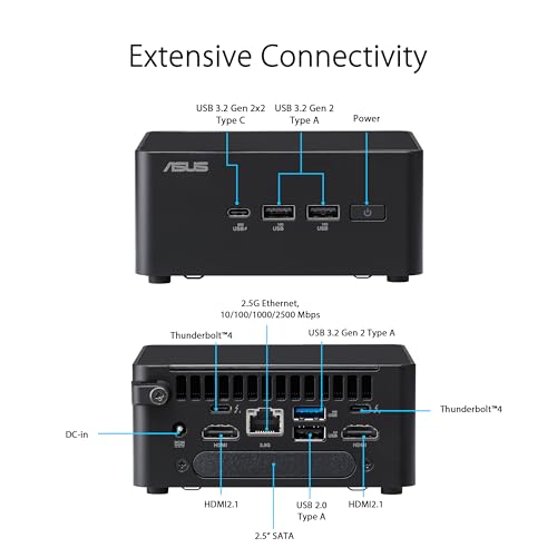 ASUS RNUC14RVKU500003I Barebone Intel Core Ultra 5 125H Slim Kit L6 UK Cord