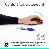 LOGITECH M190 Mouse optical 3 buttons wireless USB wireless receiver red