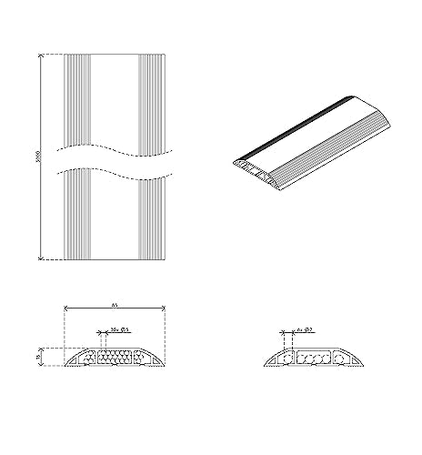 DATAFLEX 31303 PASSAGE PLANCHER NOIR 3 m
