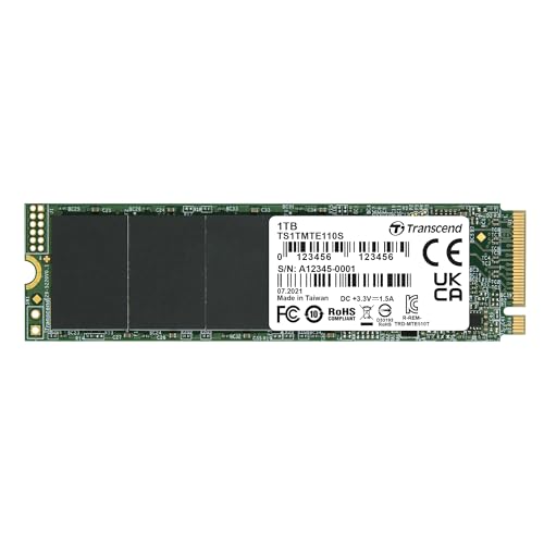 TRANSCEND 1To M.2 2280PCIe Gen3x4 M-Key puce 3D TLC sans DRAM