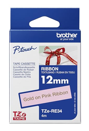 BROTHER P-Touch 12mm mint green/gold ribbon tape