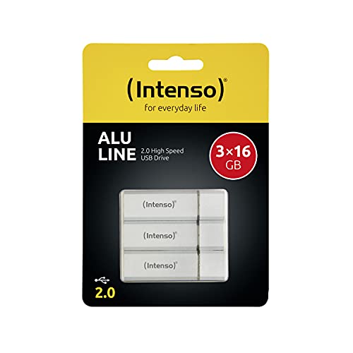 INTENSO Clé USB 2.0 Alu Line - 3 x16 Go Silver