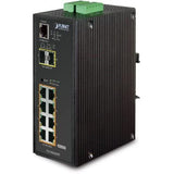 PLANET IGS-10020HPT Switch industriel Niveau 2 8 ports Gigabit PoE+ & Fibre
