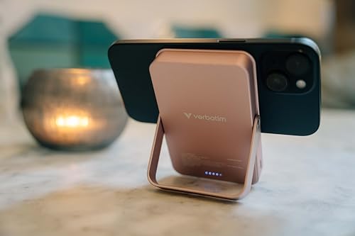VERBATIM CHARGE N GO POWER BANK WITH STAND MAGNETIC WIRELESS 10000MAH - BLACK WCF (P)