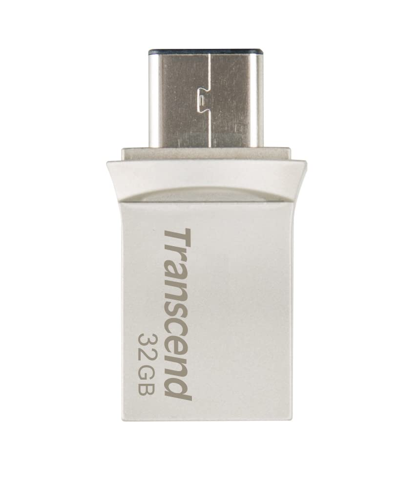 TRANSCEND 32Go Clé USB3.1 Gen 1- On The Go - Type A et C - Argentée