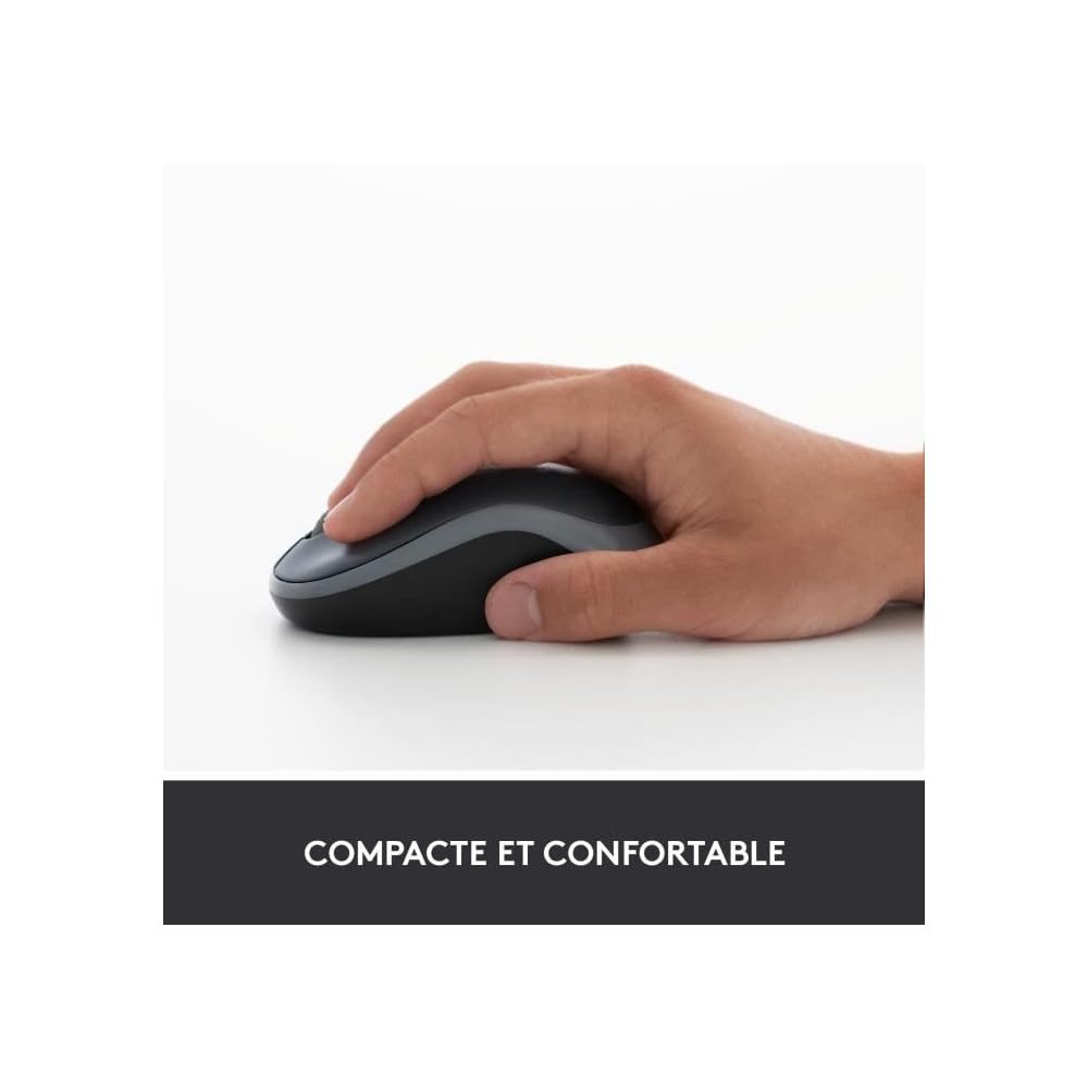 LOGITECH M185 Mouse optical wireless 2.4 GHz USB wireless receiver grey