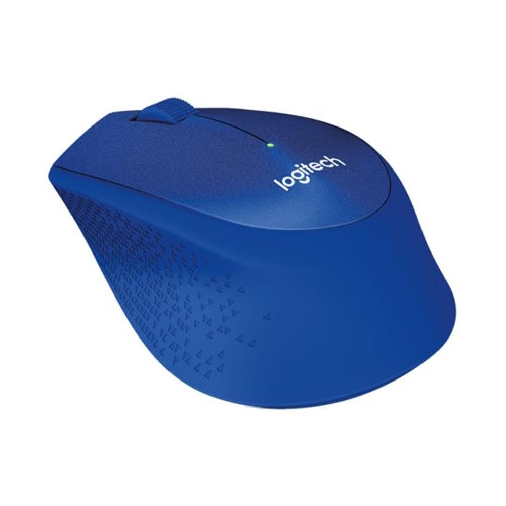LOGITECH M330 SILENT PLUS Mouse 3 buttons wireless 2.4 GHz USB wireless receiver blue