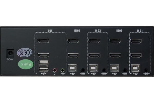 DEXLAN KVM 4 PORTS DOUBLE ECRAN HDMI 4K / USB 2.0 + câbles