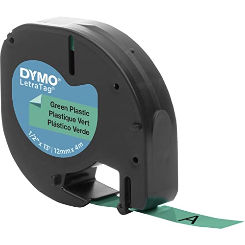 Ruban plastique dymo noir/bleu 12MM pour letratag