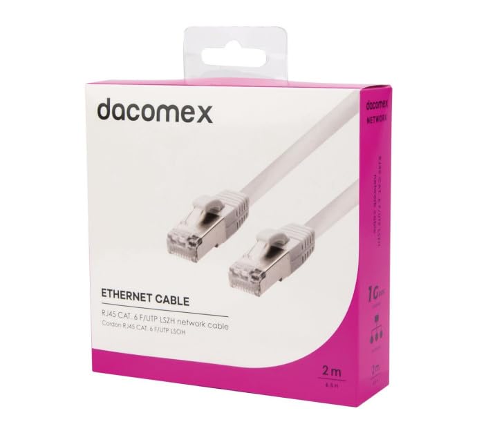 DACOMEX Cordon RJ45 CAT. 6 F/UTP LSOH snagless blanc - 2 m