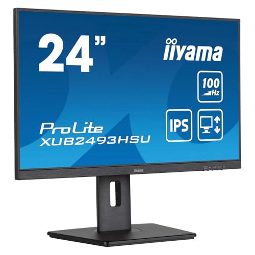IIYAMA XUB2493HSU-B7 24inch IPS FHD 100Hz 300cd/m2 1ms Speakers HDMI DP 2xUSB 2.0 Speakers 15cm Height Adj. Stand