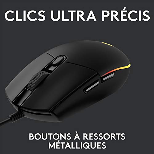LOGITECH Gaming Mouse G203 LIGHTSYNC Mouse optical 6 buttons wired USB black