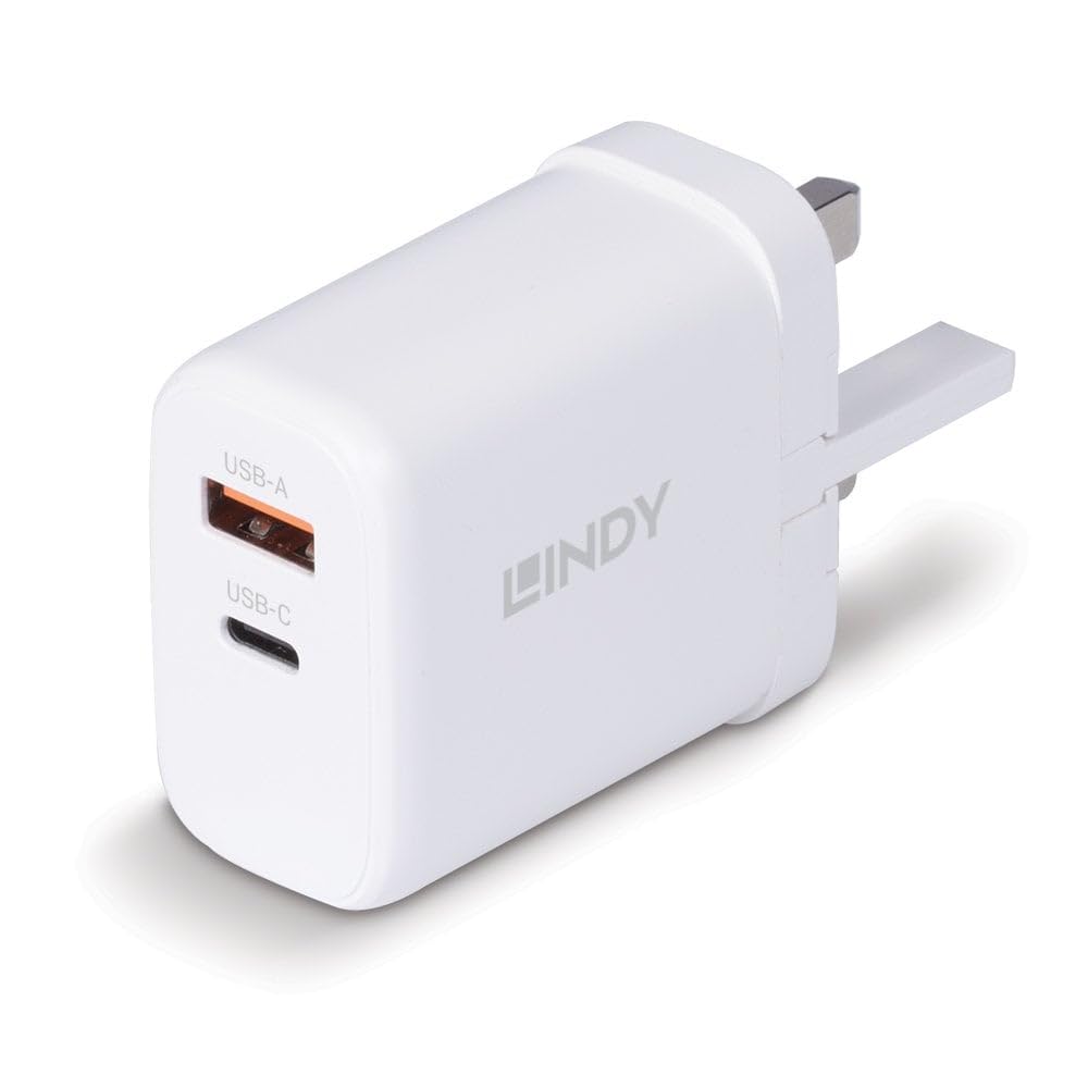 LINDY 65W USB Type A & C GaN Charger