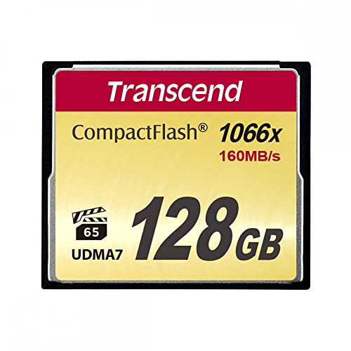 TRANSCEND 128Go CompactFlash Card 1000x up to writespeed 160Mo/s and writespeed up to 120Mo/s Ultra DMA UDMA transfer mode 7