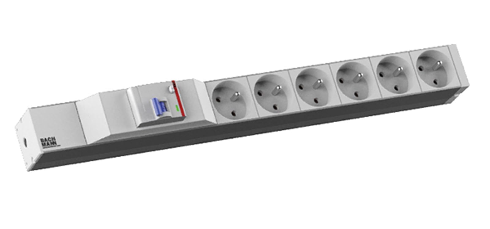 BACHMANN Multiprise 19" 6 prises avec disjoncteur différentiel