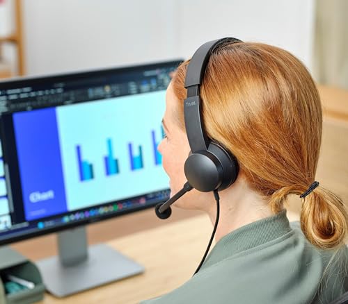 TRUST HS-260 USB - USB C Noise Cancelation On Ear PC Headset ECO
