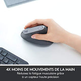 LOGITECH MX Vertical Vertical mouse ergonomic optical 6 buttons wireless wired Bluetooth 2.4 GHz USB wireless receiver graphite