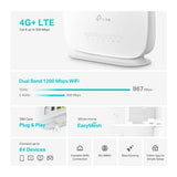 TP-Link Archer MR505 routeur sans fil Gigabit Ethernet Bi-bande (2,4 GHz / 5 GHz) 4G Blanc