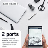 CHARGEUR SECTEUR 2 PORTS USB + TYPE C POWER DELIVERY 45 W