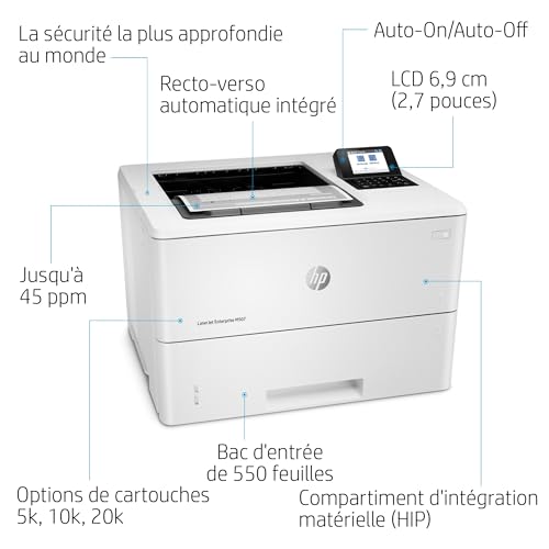 HP LaserJet Enterprise M507dn Printer Mono Duplex laser A4 1200x1200dpi 50ppm 650sheets USB LAN