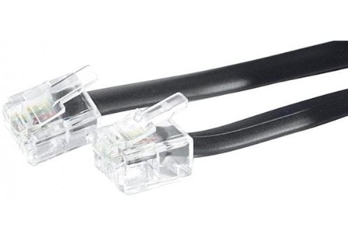 Cordon téléphonique RJ11 / RJ11 noir - 10 m