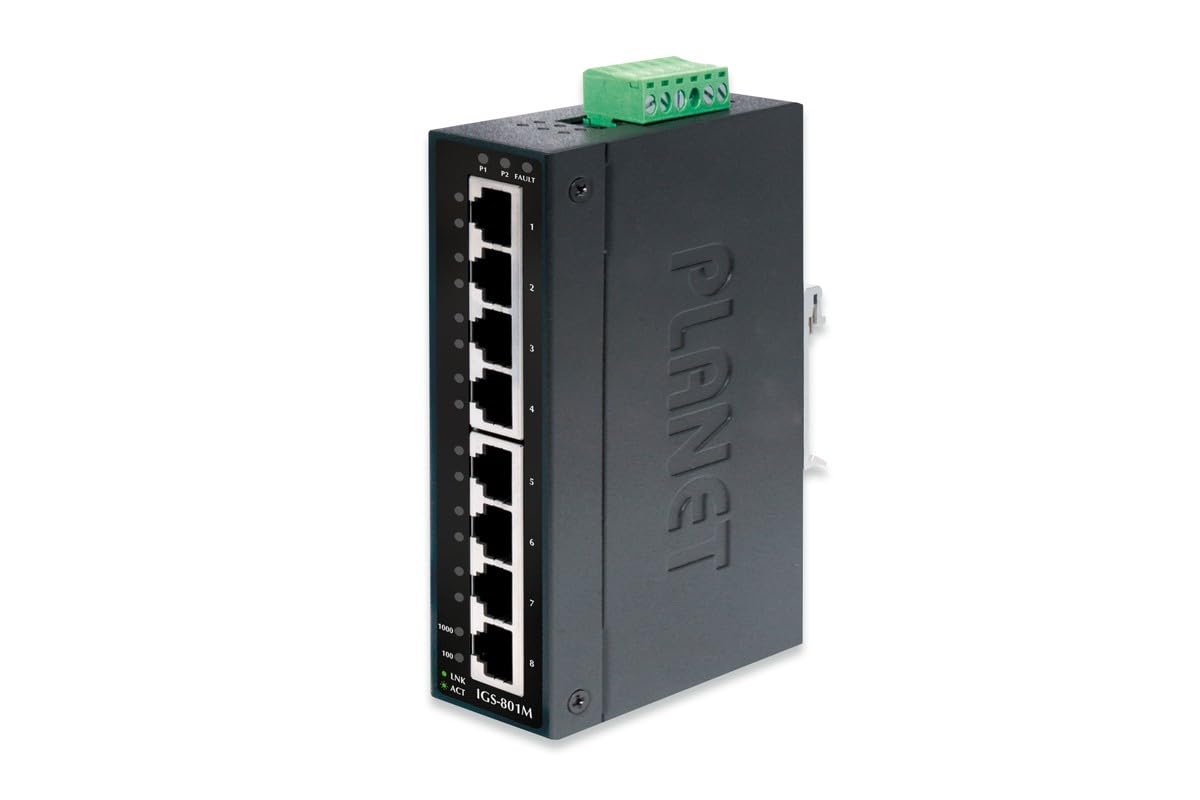 PLANET IGS-801M Switch Industriel Rail DIN Manag.Niv2 8 ports Gigabit -40/+75°C