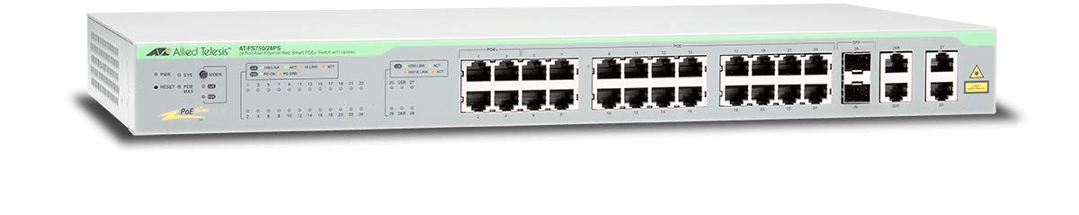 ALLIED 24x Port Fast Ethernet PoE WebSmart Switch with 4 uplink ports 2x 10/100/1000T and 2x SFP-10/100/1000T Combo ports