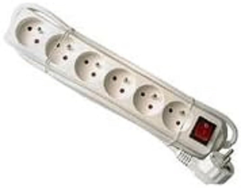 DEXLAN Multiprise 3 prises sans interrupteur blanche - 1,5 m