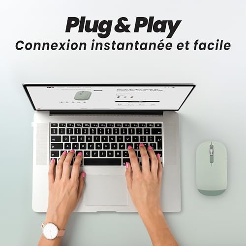 TNB COLOR - Souris sans fil double mode de connexion - vert