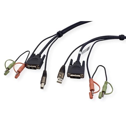 ATEN Câble KVM DVI-I USB Single Link 1,8m - 1,8 m - DVI-I - Noir - DVI-I/USB A/2 x 3.5mm - DVI-I/USB B/2 x 3.5mm - Mâle