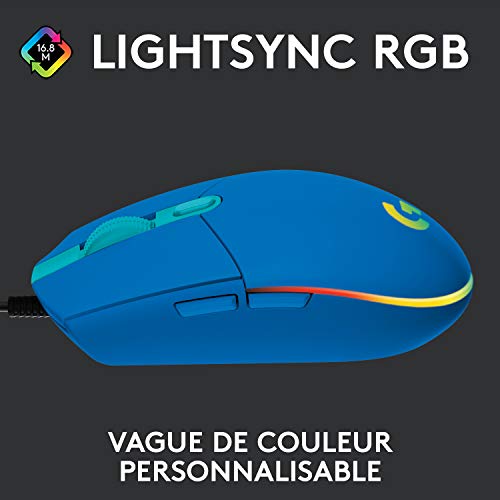 LOGITECH Gaming Mouse G203 LIGHTSYNC Mouse optical 6 buttons wired USB blue