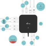 I-TEC USB-C Dual Display MST DS 1xDP 1xHDMI 1xGLAN 3xUSB 3.0 2x USB 2.0 1xUSB-C-Datei 1xAudio/Mic Jack 1x100W USB-C PD