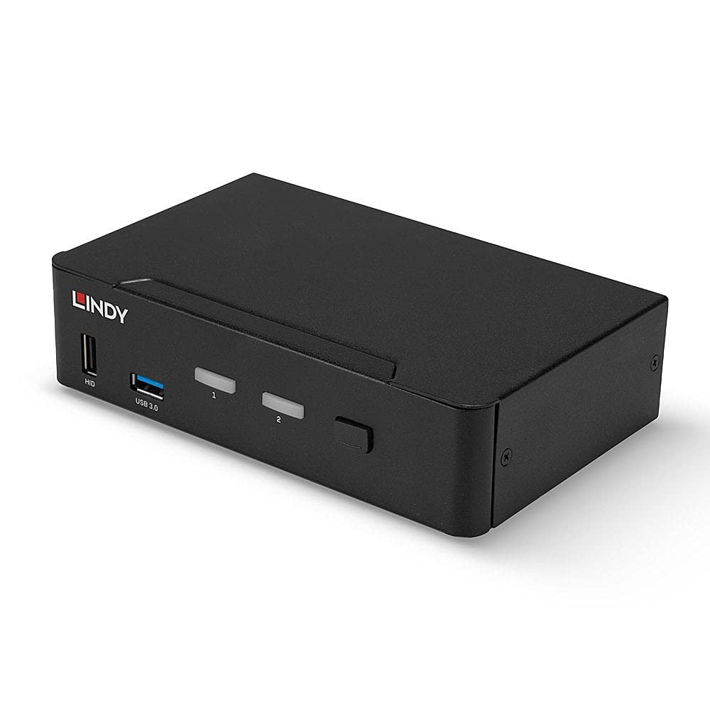 LINDY 2 Port KVM Switch DisplayPort 1.4 Switch between 2 DP equipped PCs from one keyboard mouse and monitor
