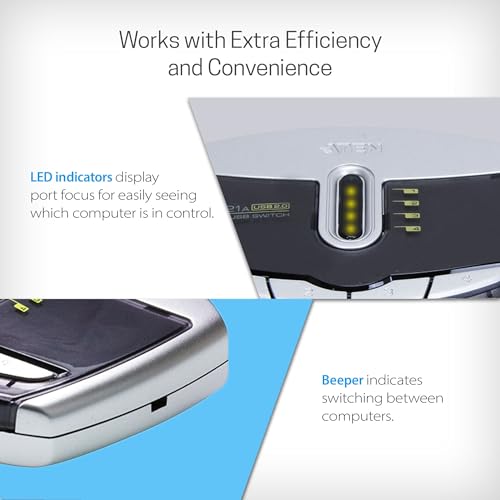 Aten US221A-AT 2x1 USB2.0 Partage de Périphériques Commutateur