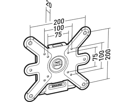 Erard Pro Fixed wall LFD support Vesa 200 Mount