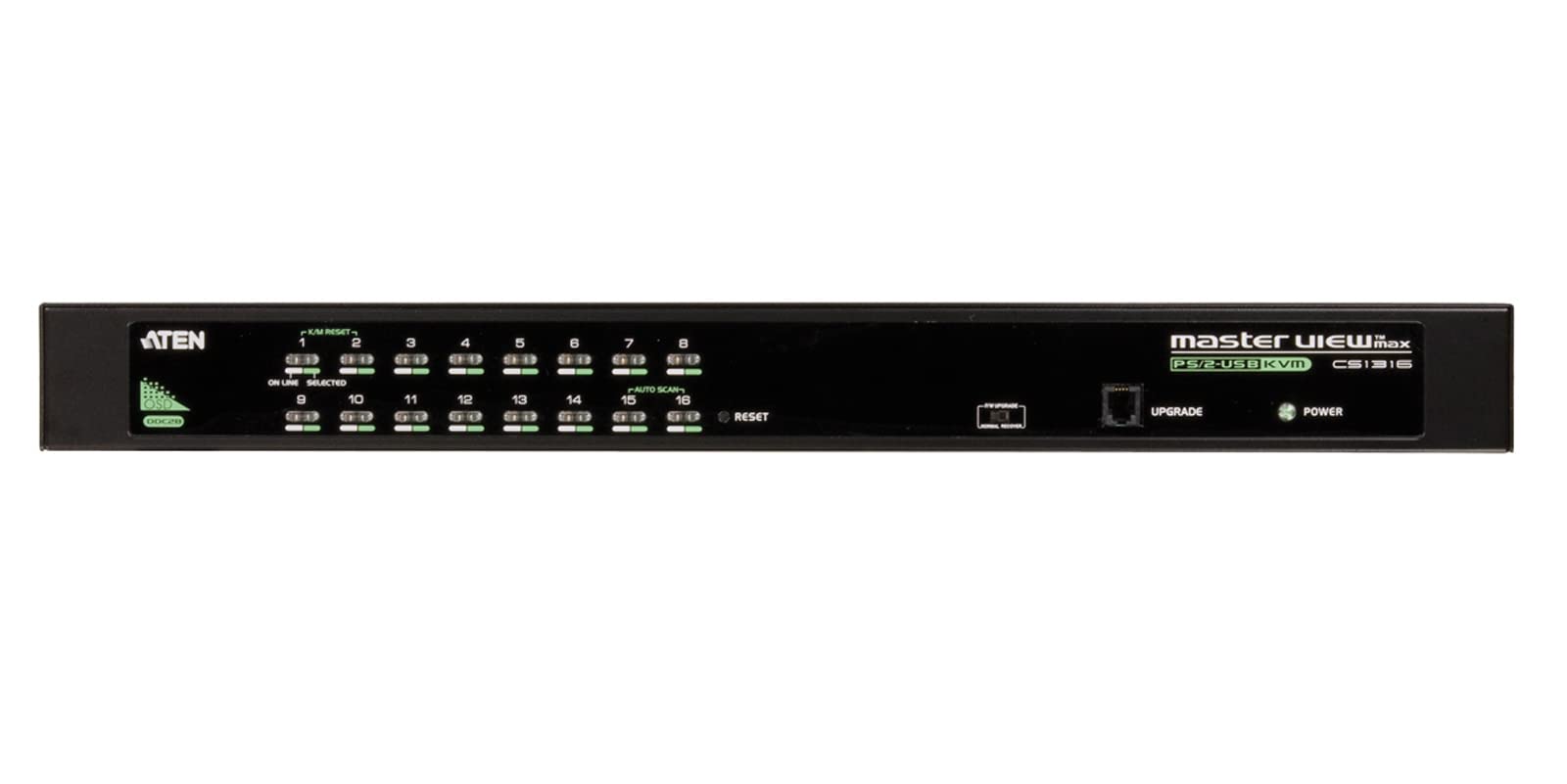 ATEN CS1316-AT-G commutateur écran, clavier et souris Grille de montage Noir
