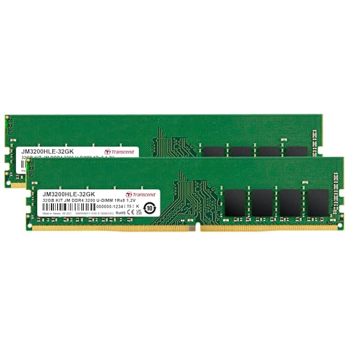 TRANSCEND JetRam 32Go KIT DDR4 3200Mhz U-DIMM 1Rx8 2Gx8 CL22 1.2V