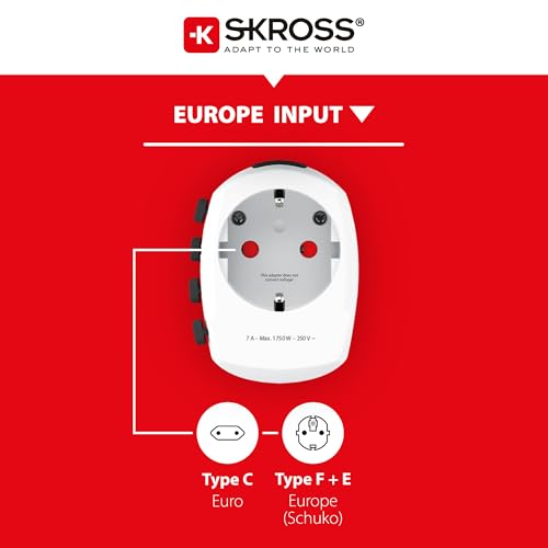 SKROSS PRO Adaptateur secteur tripolaire de voyage multi-pays