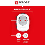 SKROSS PRO Adaptateur secteur tripolaire de voyage multi-pays