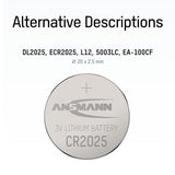 ANSMANN Piles lithium 5020142 CR2025 blister de 1