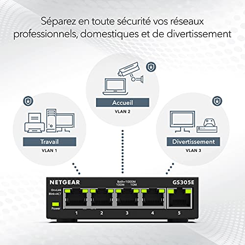 NETGEAR GS305E Switch Smart Managed Plus 5 ports Gigabit