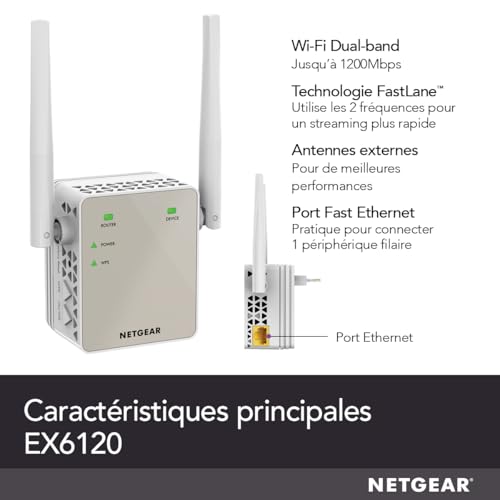 Netgear EX6120 Répéteur WiFi universel AC1200