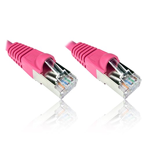 Cordon RJ45 catégorie 6A F/UTP LSOH snagless rose - 3 m