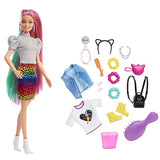 Leopard Rainbow Hair Doll BARBIE GRN81