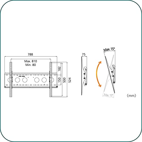 AAVARA Support mural EE8050 inclinable pour écrans 32-65"