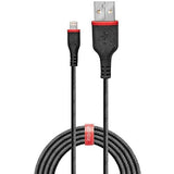 LINDY 3m Reinforced USB Type A to Lightning Charging Cable
