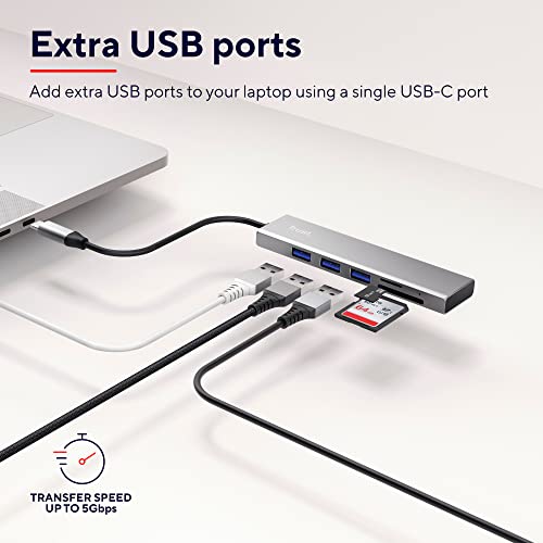 TRUST Hub USB-C HALYX 5 ports 3 USB 1 SD et 1 micro-SD